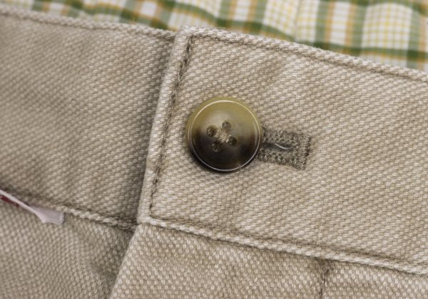 PAPAS&SONS Pigment Dyed Cotton Blend Pants Beige Size 50L