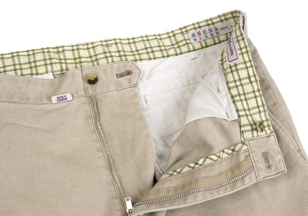 PAPAS&SONS Pigment Dyed Cotton Blend Pants Beige Size 50L