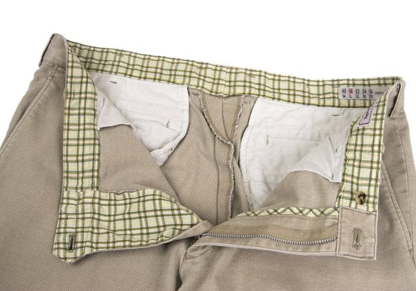 PAPAS&SONS Pigment Dyed Cotton Blend Pants Beige Size 50L