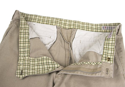 PAPAS&SONS Pigment Dyed Cotton Blend Pants Beige Size 50L