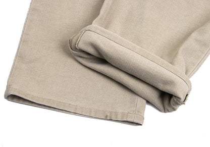 PAPAS&SONS Pigment Dyed Cotton Blend Pants Beige Size 50L