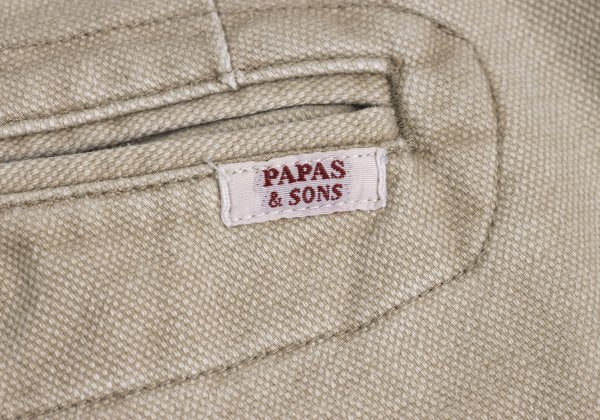 PAPAS&SONS Pigment Dyed Cotton Blend Pants Beige Size 50L
