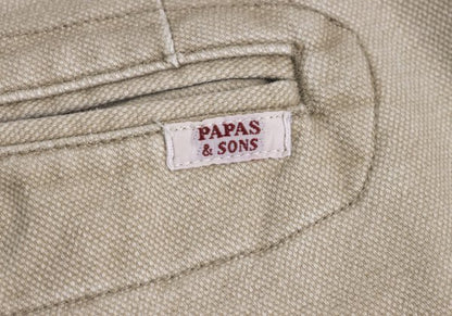 PAPAS&SONS Pigment Dyed Cotton Blend Pants Beige Size 50L