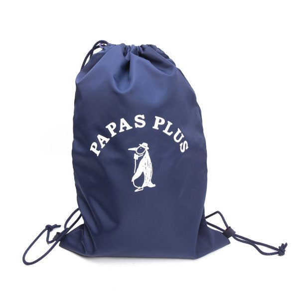 Papas Nylon Logo Print Drawstring Bag Navy