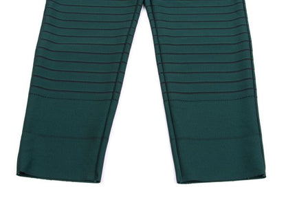 ISSEY MIYAKE Striped Weave Cutting Design Dark Green Pants Size 1
