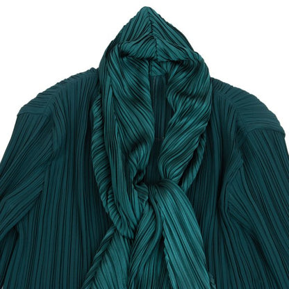 ISSEY MIYAKE Pleated Collar Design Jacket Deep Green Size 2