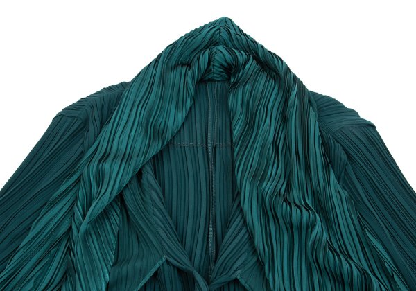 ISSEY MIYAKE Pleated Collar Design Jacket Deep Green Size 2