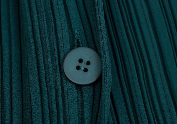 ISSEY MIYAKE Pleated Collar Design Jacket Deep Green Size 2