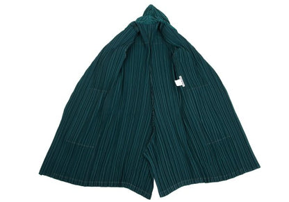 ISSEY MIYAKE Pleated Collar Design Jacket Deep Green Size 2