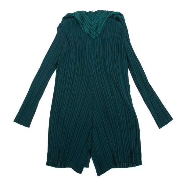 ISSEY MIYAKE Pleated Collar Design Jacket Deep Green Size 2