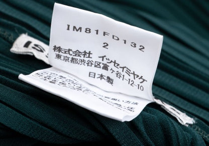 ISSEY MIYAKE Pleated Collar Design Jacket Deep Green Size 2