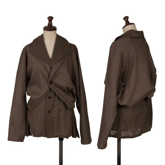 ISSEY MIYAKE 23AW Linen Blend Layered Jacket Size 2