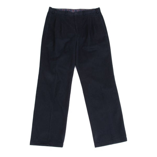Papas Cotton Blend Two-Pleat Pants Navy Size 50L