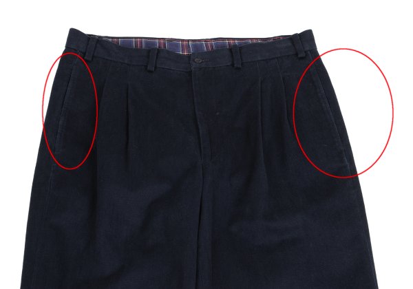 Papas Cotton Blend Two-Pleat Pants Navy Size 50L