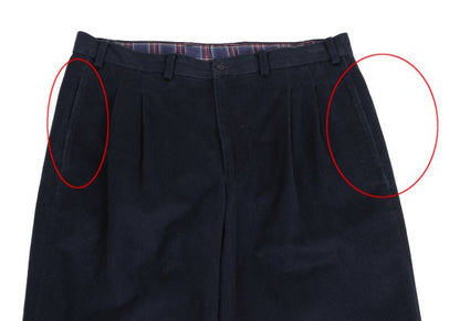 Papas Cotton Blend Two-Pleat Pants Navy Size 50L