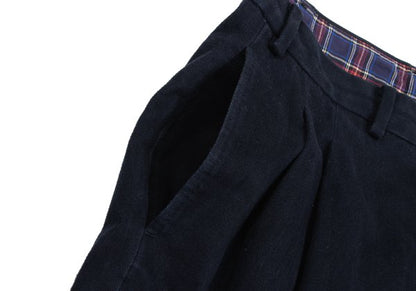 Papas Cotton Blend Two-Pleat Pants Navy Size 50L