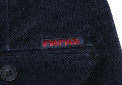 Papas Cotton Blend Two-Pleat Pants Navy Size 50L