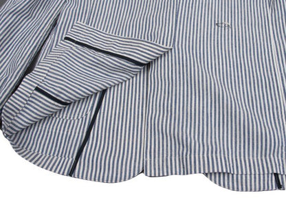 Papas Cotton Linen Animal Logo Stripe Jacket Navy Size S