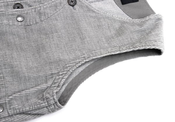 Papas Cotton Wool Corduroy Paneled Vest Gray Size M