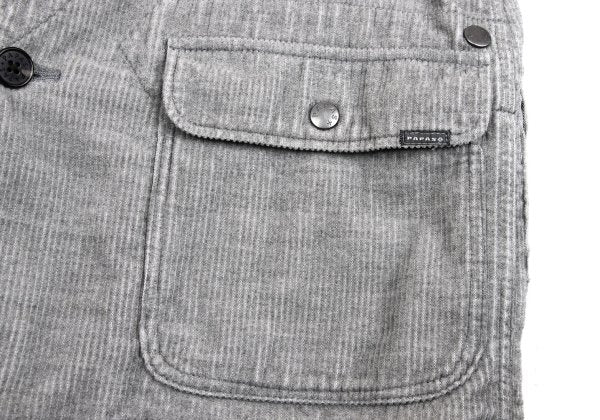 Papas Cotton Wool Corduroy Paneled Vest Gray Size M