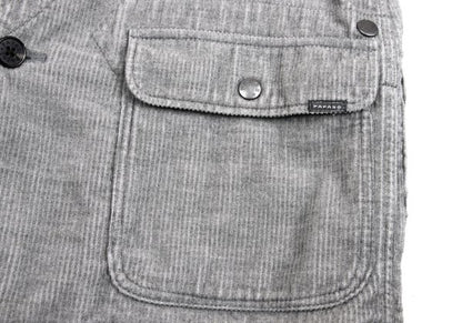 Papas Cotton Wool Corduroy Paneled Vest Gray Size M