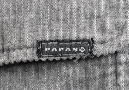 Papas Cotton Wool Corduroy Paneled Vest Gray Size M