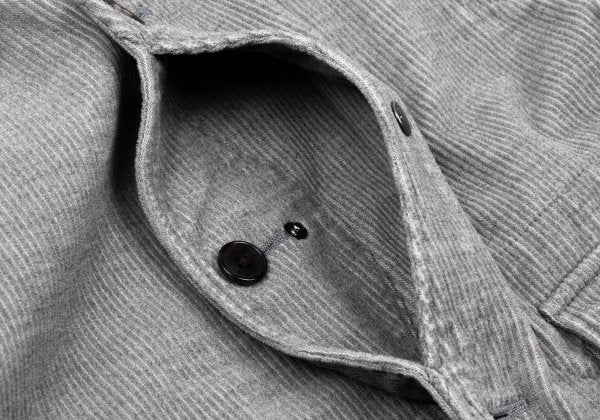 Papas Cotton Wool Corduroy Paneled Vest Gray Size M