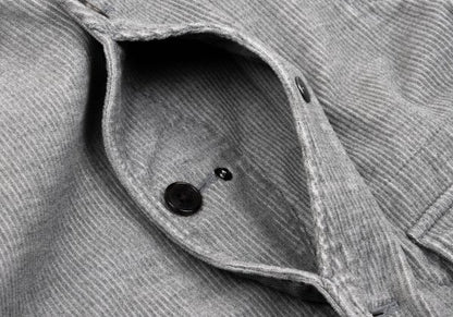 Papas Cotton Wool Corduroy Paneled Vest Gray Size M