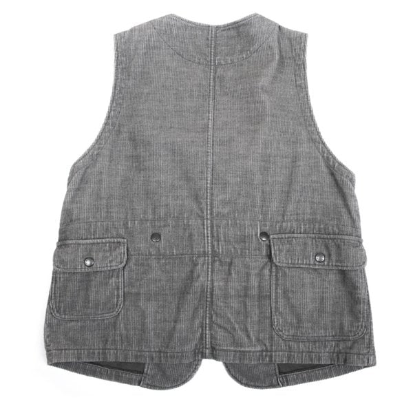 Papas Cotton Wool Corduroy Paneled Vest Gray Size M