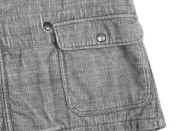 Papas Cotton Wool Corduroy Paneled Vest Gray Size M