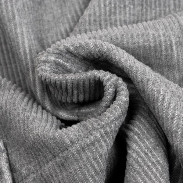 Papas Cotton Wool Corduroy Paneled Vest Gray Size M