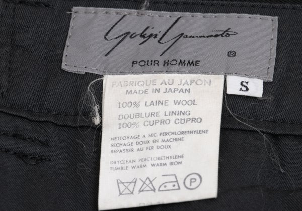 Yohji Yamamoto POUR HOMME Wool 3-Stripe Pants Black Size S