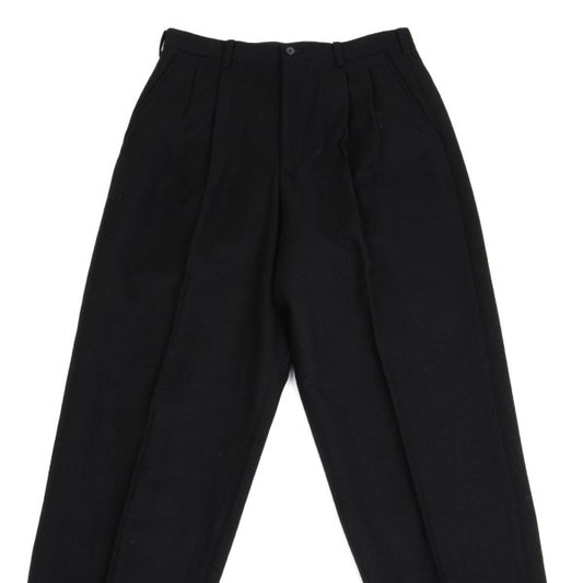 Yohji Yamamoto PH Felt Wool Tuck Tapered Pants Black Size M
