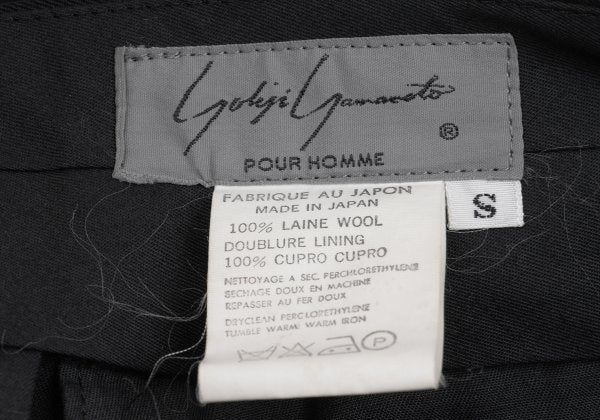 Yohji Yamamoto POUR HOMME Wool Gabardine Pants Black Size S