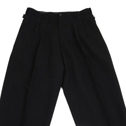 Yohji Yamamoto PH Wool Back Belt Tuck Pants Black Size M