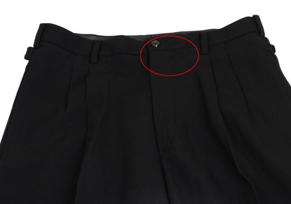 Yohji Yamamoto PH Wool Back Belt Tuck Pants Black Size M