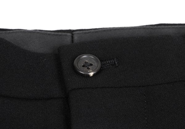 Yohji Yamamoto PH Wool Back Belt Tuck Pants Black Size M
