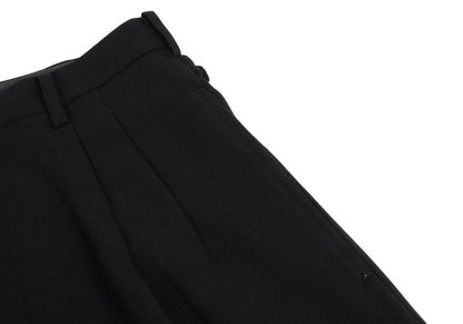 Yohji Yamamoto PH Wool Back Belt Tuck Pants Black Size M