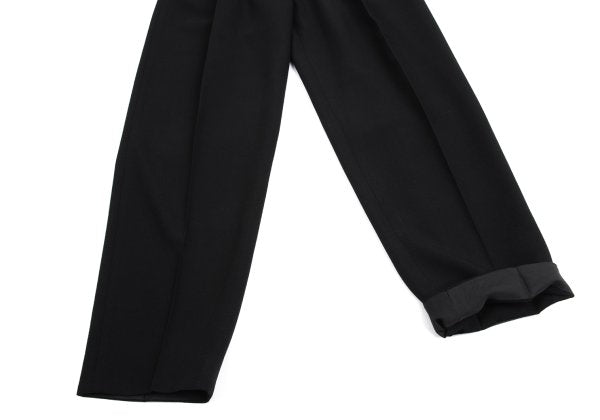 Yohji Yamamoto PH Wool Back Belt Tuck Pants Black Size M