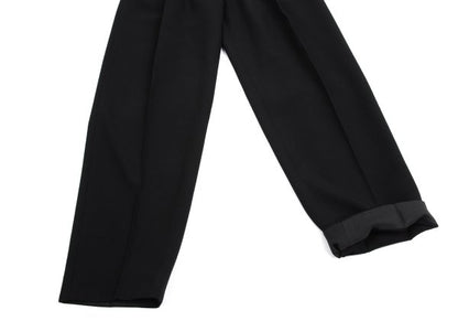 Yohji Yamamoto PH Wool Back Belt Tuck Pants Black Size M