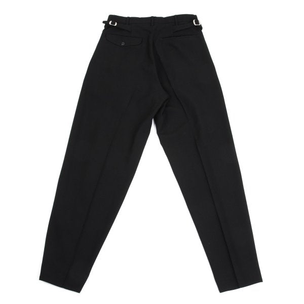 Yohji Yamamoto PH Wool Back Belt Tuck Pants Black Size M