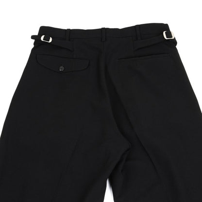 Yohji Yamamoto PH Wool Back Belt Tuck Pants Black Size M