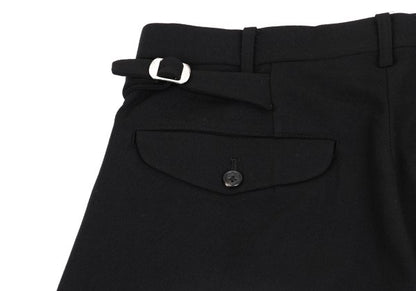 Yohji Yamamoto PH Wool Back Belt Tuck Pants Black Size M