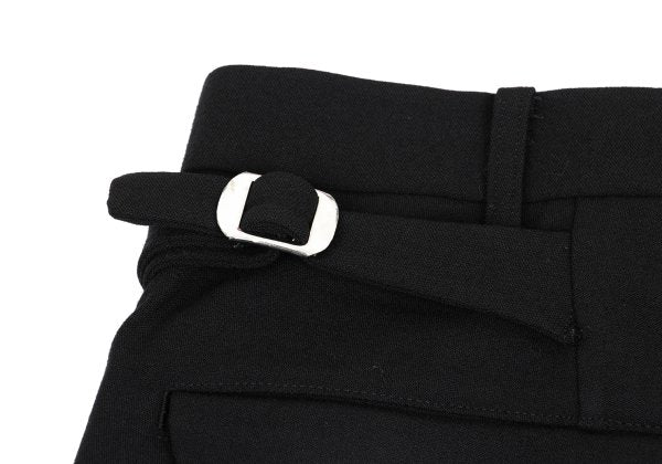 Yohji Yamamoto PH Wool Back Belt Tuck Pants Black Size M