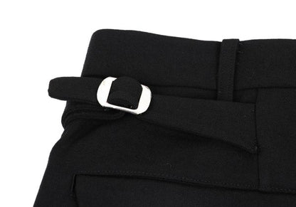 Yohji Yamamoto PH Wool Back Belt Tuck Pants Black Size M