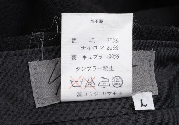 Yohji Yamamoto POUR HOMME Wool Nylon Pants Black Size L