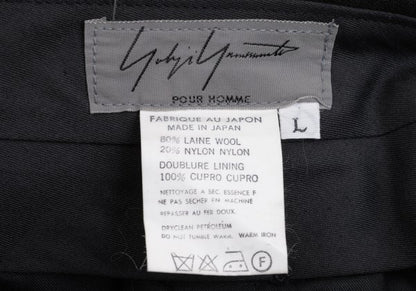 Yohji Yamamoto POUR HOMME Wool Nylon Pants Black Size L