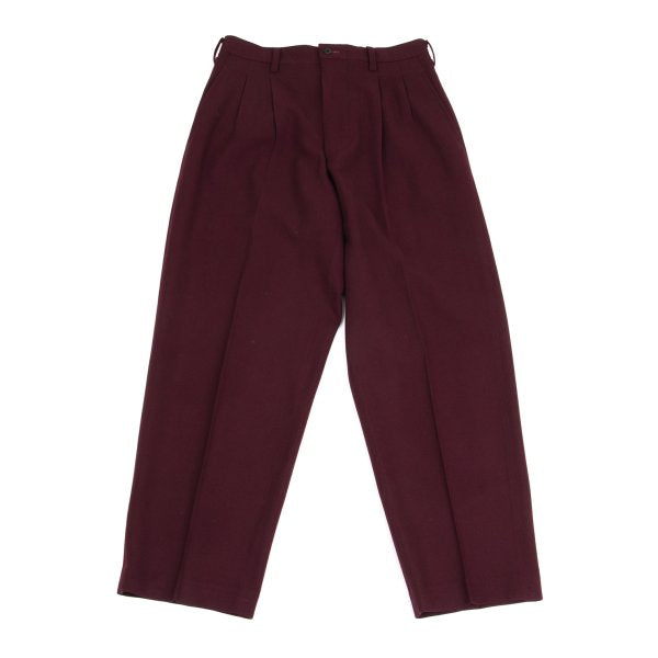 Yohji Yamamoto PH Wool Nylon Tuck Pants Bordeaux Size M