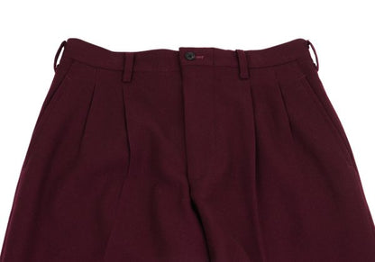 Yohji Yamamoto PH Wool Nylon Tuck Pants Bordeaux Size M