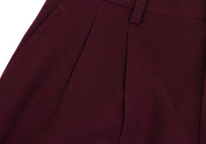 Yohji Yamamoto PH Wool Nylon Tuck Pants Bordeaux Size M